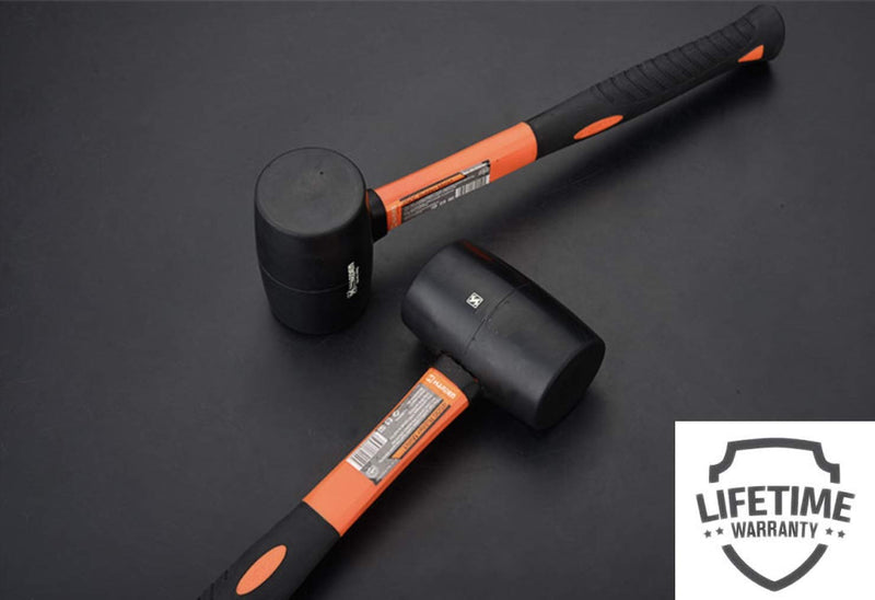 Edward Tools Harden Rubber Mallet Hammer 16 oz - Durable Eco-friendly Rubber Hammer Head for Camping, Flooring, Tent Stakes, Woodworking, Soft Blow Tasks without Damage - Ergonomic Grip Handle - NewNest Australia