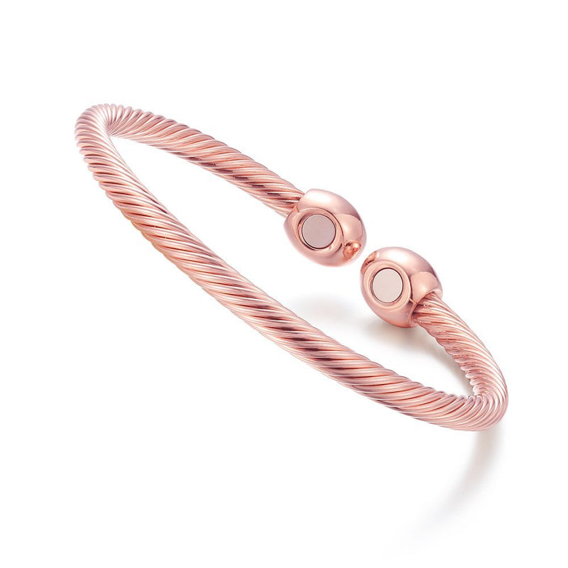 Elegant Magnetic Bracelet Copper Therapy Magnets Bangle for Arthritis Pain for Women Men Gifts for Father's Day (Rose Gold) Rose Gold - NewNest Australia