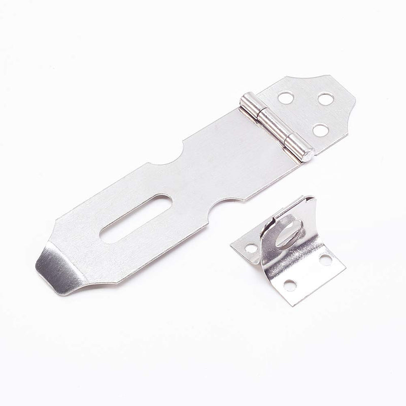 MroMax Hasp Staple Padlock Latch, 128mm Length,Stainless Steel Furniture Cupboard Door Stainless Steel Silver Tone 16Pcs - NewNest Australia