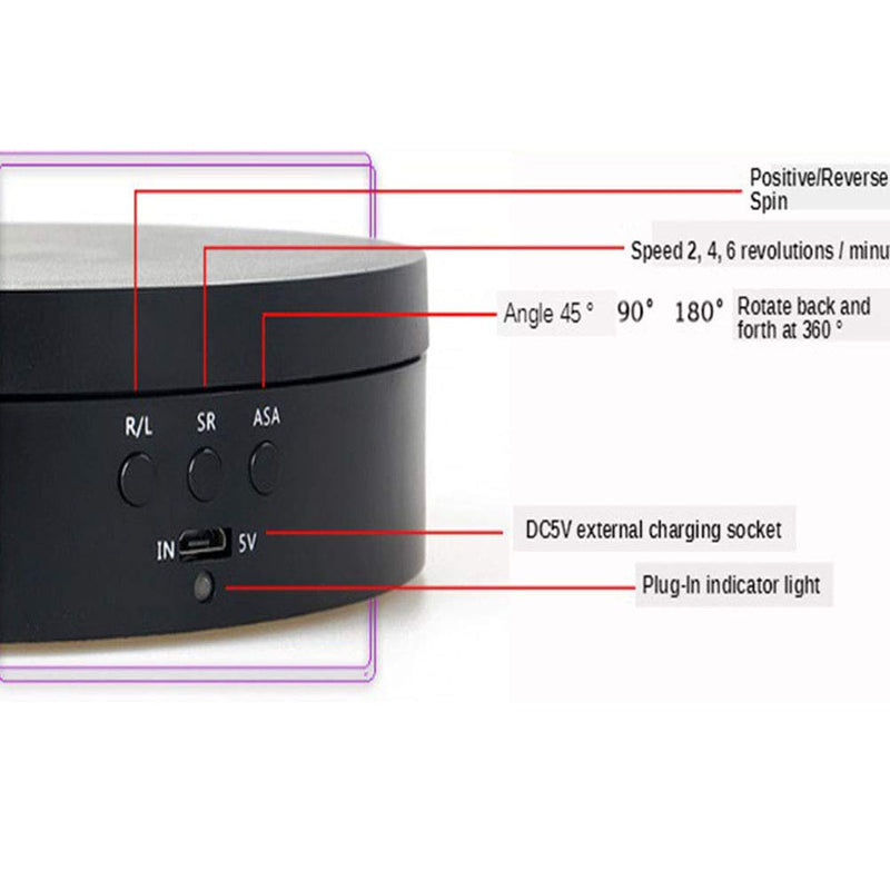 NewNest Australia - Rotating Display Stand, 360 Degree Motorized Rotating Turntable Display Stand for Photography Products and Shows, Max Load 6.6Lb Video Show (Black) BLACK 