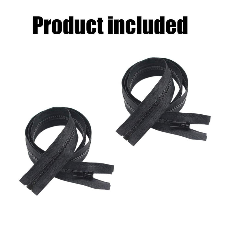 YaHoGa 2PCS #5 6 Inch Separating Jacket Zippers for Sewing Coats Jacket Zipper Black Molded Plastic Zippers Bulk (6" 2pc) 6" 2pcs - NewNest Australia