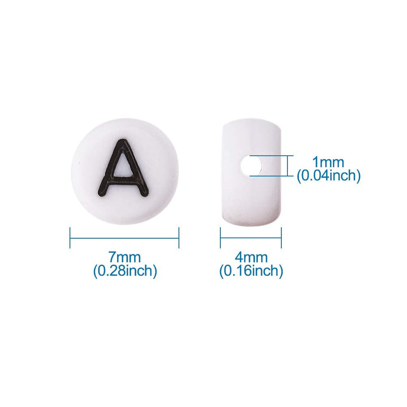 Pandahall 500Pcs Acrylic Letter Beads 7x4mm White Flat Round with Letter A Vowel Letters Acrylic Beads for Jewelry Making 0Flat Round-A-7x4mm-White-500Pcs - NewNest Australia