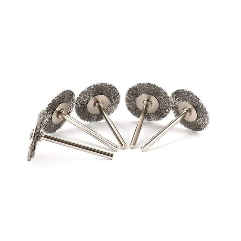 50Pcs 25mm Stainless Steel Wire Wheel Brush Sets T-type with 1/8 Inch Shank Polishing Wheels Rotary Tool for Cleaning,Deburring and Surface-Finishing 50Pcs 25mm Flat - NewNest Australia