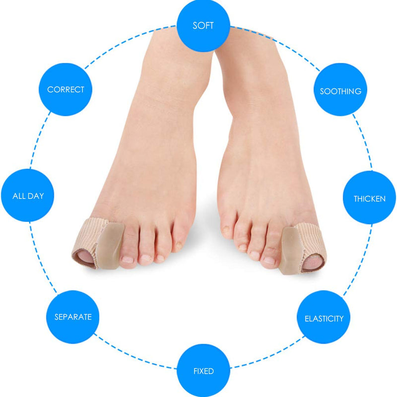 Msling Pack Of 4 Hallux Valgus Correction Toe Separators With Gel Cushion For Hammer Toes And Bunion Big Toe Alignment, Silicone Toe Separator Toe Tube Bandages Pain Relief - NewNest Australia