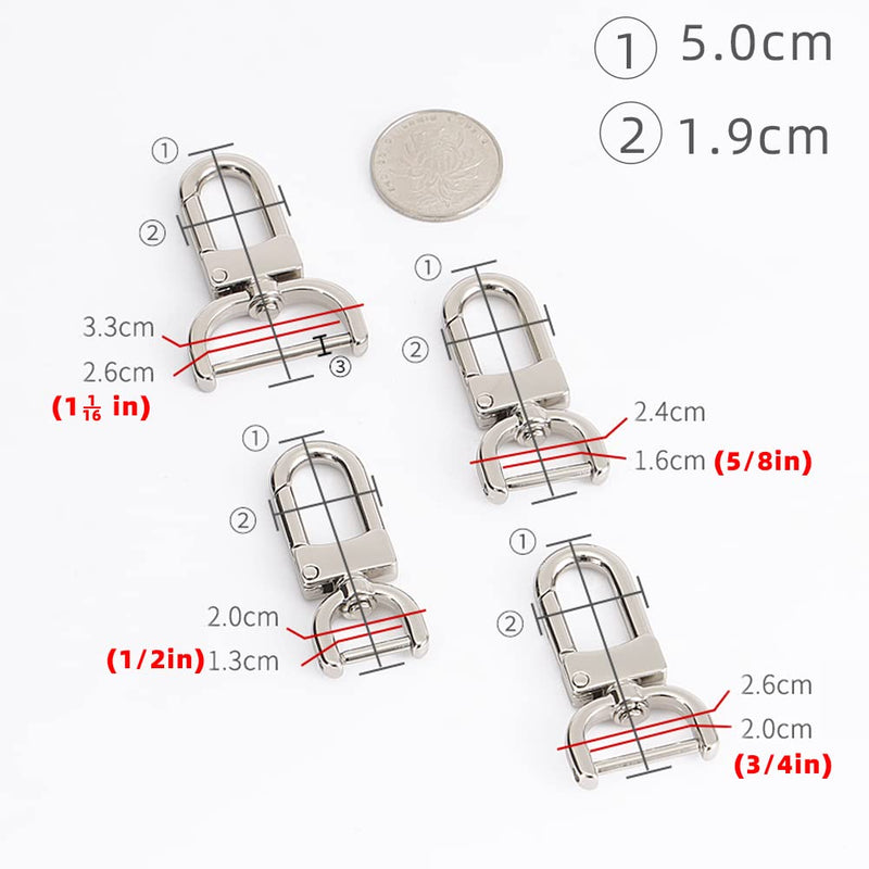 willikiva Replacement D-Rings Swivel Snap Hooks Push Gate Clip Lobster Claw Clasp DIY Leather Craft Purse (Antique Brass,1 1/16inch) 1 1/16inch Antique Brass - NewNest Australia