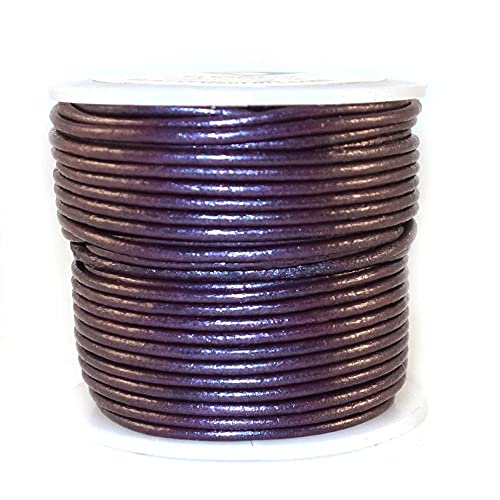 cords craft Round Leather Cords for Jewelry & Crafts, Bracelet, Necklaces, Beading, Jewelry Leather Cord, Genuine Leather Cording, 20 Meters (21.87 Yards) Metallic Metallic Berry 1.0 Millimeters - NewNest Australia