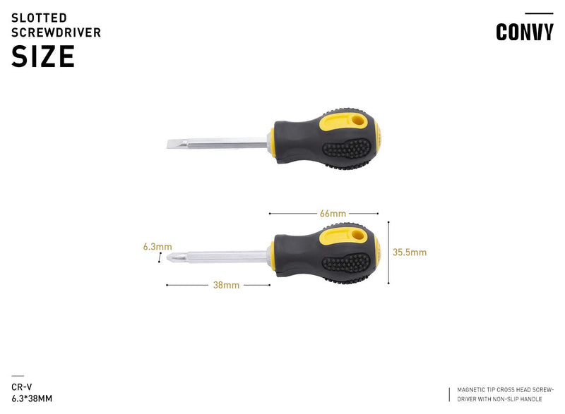 Convy GJ-0120 Phillips Screwdriver Cross Head Slotted Screwdriver 2 in 1, SL 638 SL 6*38 - NewNest Australia