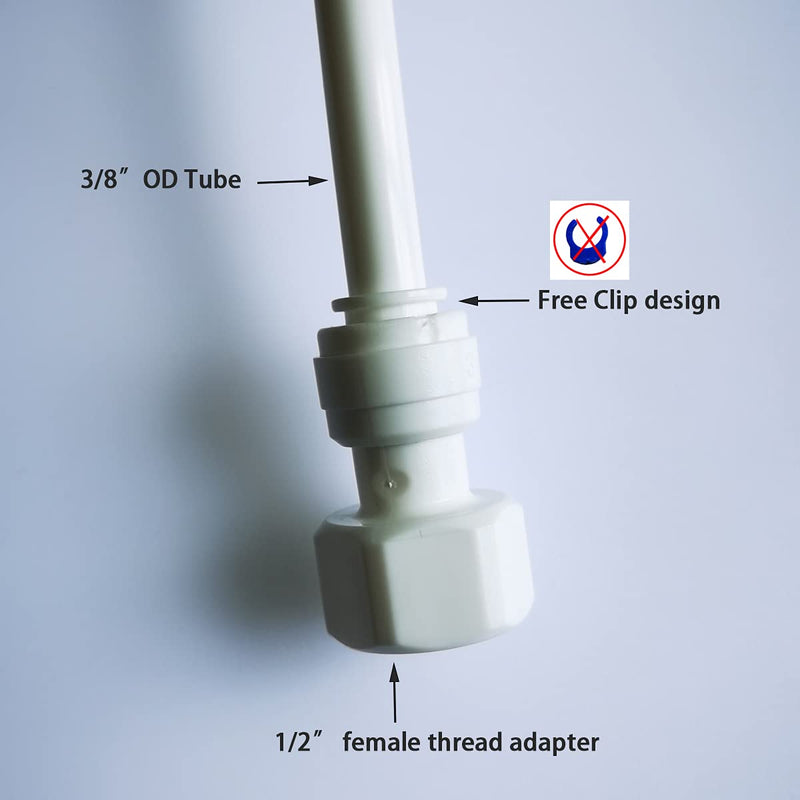 YZM 3/8" Female Thread Adapter Quick Connect Fitting Water Purifiers Filters Reverse Osmosis Systems Accessories Set of 5 (1/2" female thread x 3/8" OD tube) straight,1/2" female x 3/8" OD tube - NewNest Australia