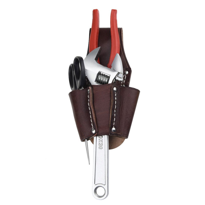 NKTM Leather Electrician’s Pocket Leather Tool Pouch Heavy Duty Tool Pouch with 4 Pockets Type 1: 8.6"H x 3.3"L Brown - NewNest Australia
