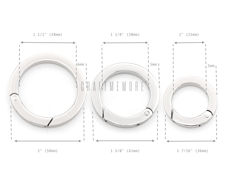CRAFTMEMORE Metal O Ring Spring Opening Purse Making Snap Angle-Edge O-Rings Clip Key Ring Holder 2pcs SCOF (1 Inch, Gold) Inside Diameter 1 Inch - NewNest Australia