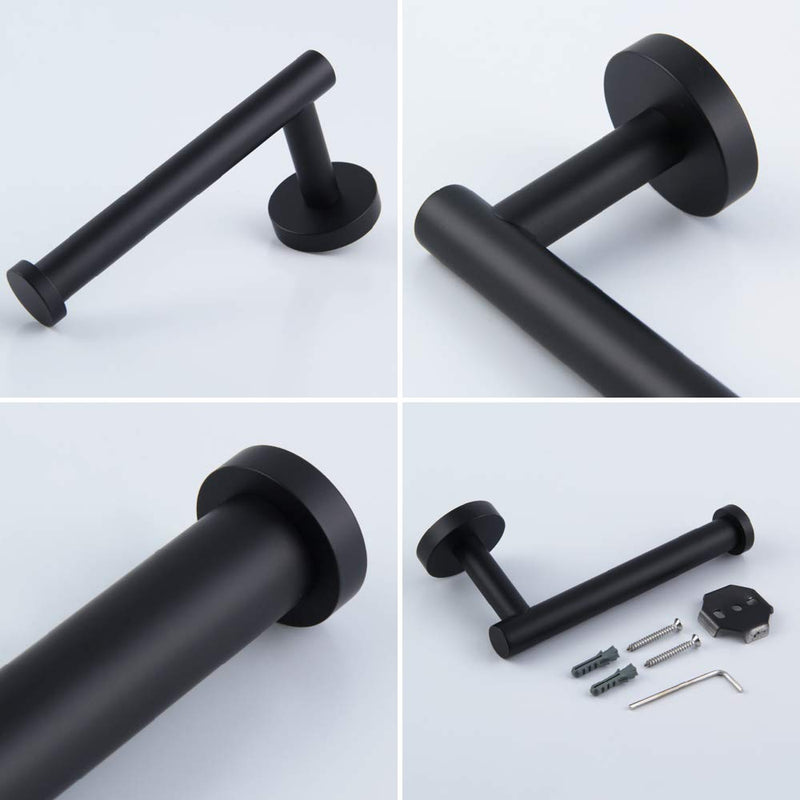 Matte Black SUS 304 Stainless Steel Toilet Paper Holder Black Wall Mounted Toilet Tissue Roll Holder for Bathroom - NewNest Australia