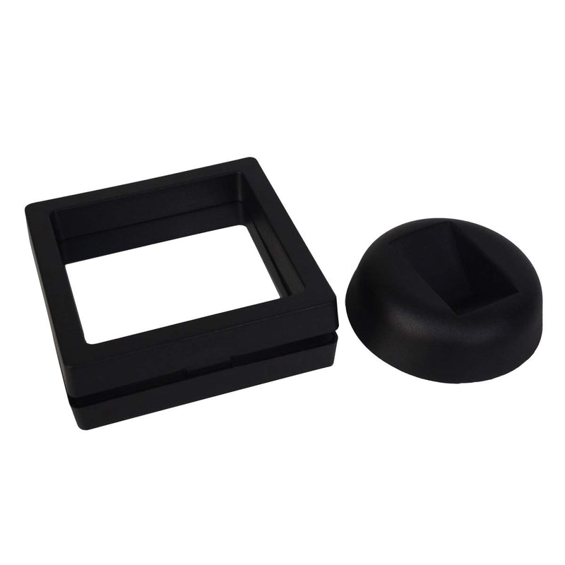 NewNest Australia - Bleiou 10 Pack 3D Floating Display Frame Stand Holder Coin Chip Jewelry Pin Display Stand Box (Black, 2.75 x 2.75 x 0.75 inch) Style C 