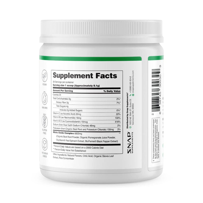 Beet Root Powder Organic - Nitric Oxide Beets by Snap Supplements - Supports Blood Pressure and Circulation Superfood, Muscle & Heart Health, Increase Stamina & Energy, 250g (Apple) Apple - NewNest Australia