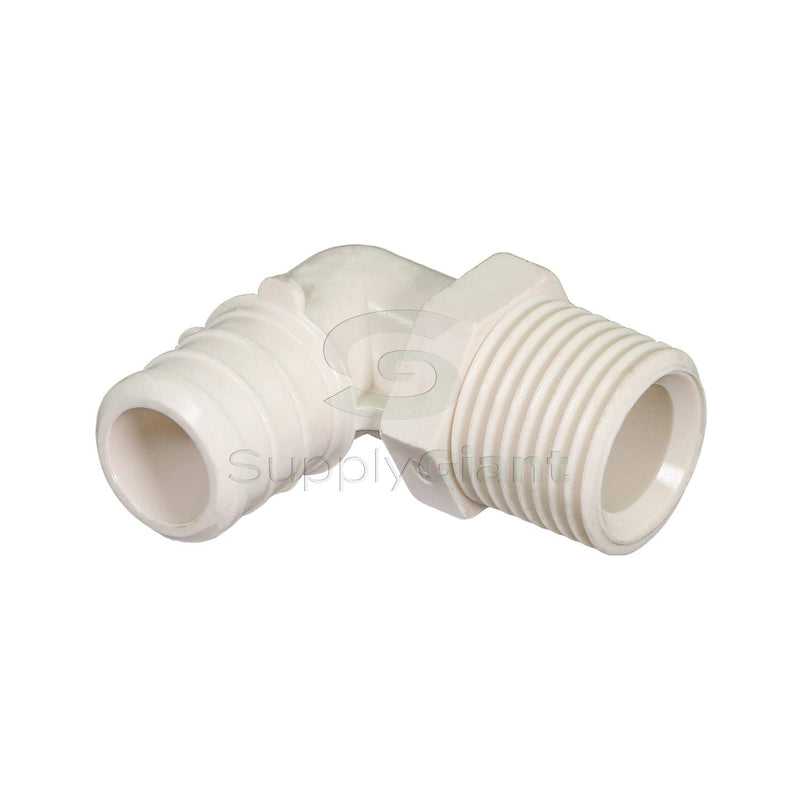 Supply Giant QQNM1238 Lead Free White Poly Alloy Elbow with Pex to Male Threaded Fittings, 1/2 x 3/8 - NewNest Australia