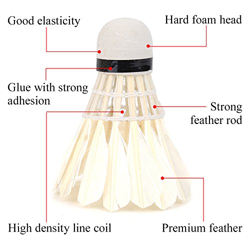 12Pcs/Lot Badminton Balls, Durable Stable White Advanced Goose Feather Hight Speed Shuttlecocks - NewNest Australia