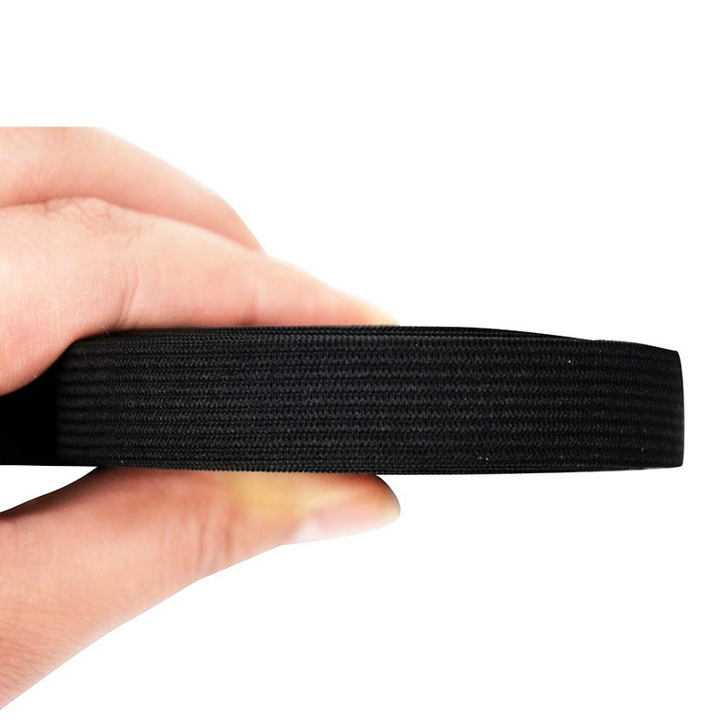 Black Elastic Band for Sewing Elastic Spool High Elasticity Knitting Elastic Band Elastic Sewing Band (0.6 inch X 5.5 Yard) 0.6 inch X 5.5 yard - NewNest Australia