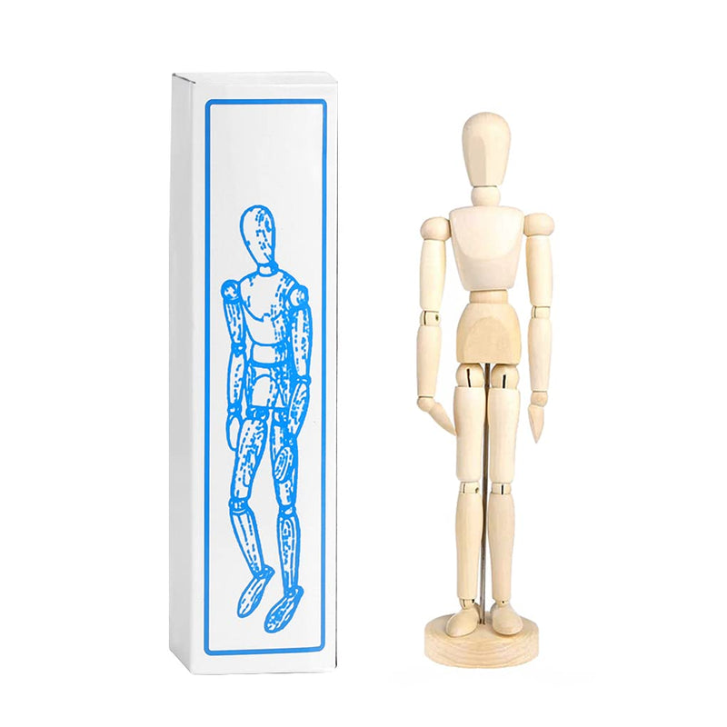 12 Inch Artists Wooden Manikin Jointed Mannequin Wooden Male Manikin Blockhead Artist Human Figure Articulated Mode Perfect for Home Decoration/Drawing The Human Figure 12 inch Manikin - NewNest Australia