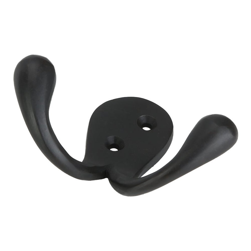 NewNest Australia - A29 Hook Set of 4, Double Coat Hooks, Heavy Duty Wall Mounted 2 Inches, Oil Rubbed Bronze Finish, Utility Iron Decorative Hooks with Easy Installation Hardware, Antique Brass Finish Double - Oil Rubbed Bronze 