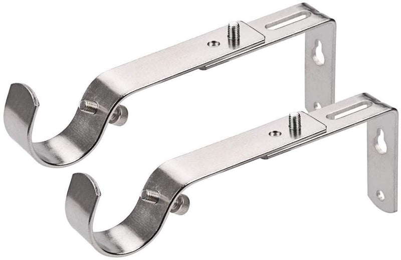 Curtain Rod Bracket Set of 2 for 7/8 or 1 Inch Rods, Adjustable - Satin Nickel 2set - NewNest Australia
