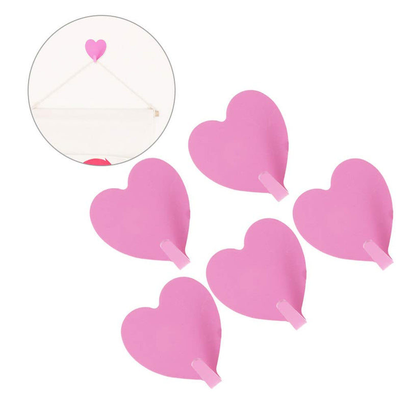 NewNest Australia - NUOBESTY Coat Hooks Wall Mounted Coat Rack Closet Hooks Heart Shaped Multifunctional Self Adhesive Door Hook Hanger Home Organizer Tool Pink 