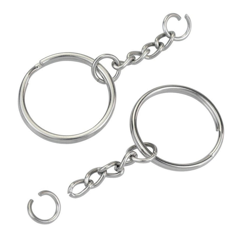 KINGFOREST 100PCS Split Key Ring with Chain 1 inch and Jump Rings,Split Key Ring with Chain Silver Color Metal Split Key Chain Ring Parts with Open Jump Ring and Connector. 100PCS 1 inch keychain rings - NewNest Australia