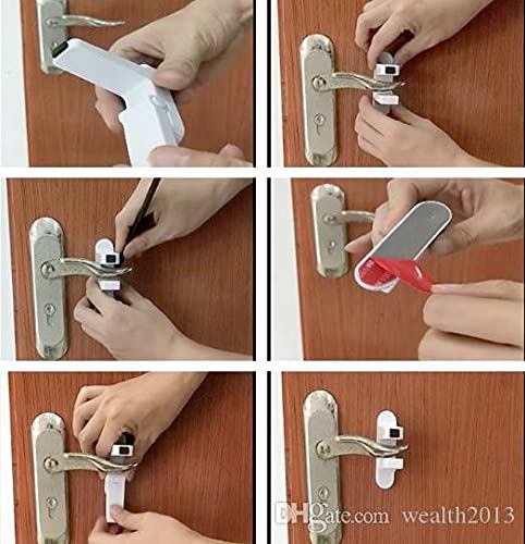 ZogeeZ Childproof Door Lever Lock (2 Pack) Prevents Toddlers from Opening Doors. Easy One Hand Operation Extra Strong Adhesive - Simple Install, No Tools Needed - NewNest Australia