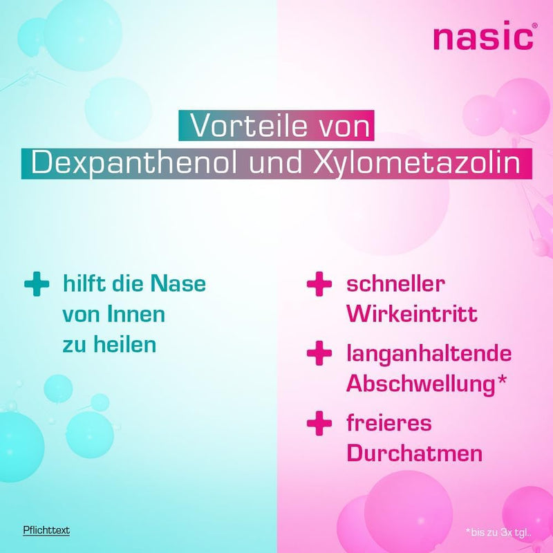 nasic nasal spray with the active plus | Decongestant & wound healing cold spray for adults & school children | With xylometazoline & dexpanthenol | Economy set with 2 x 15 ml - NewNest Australia