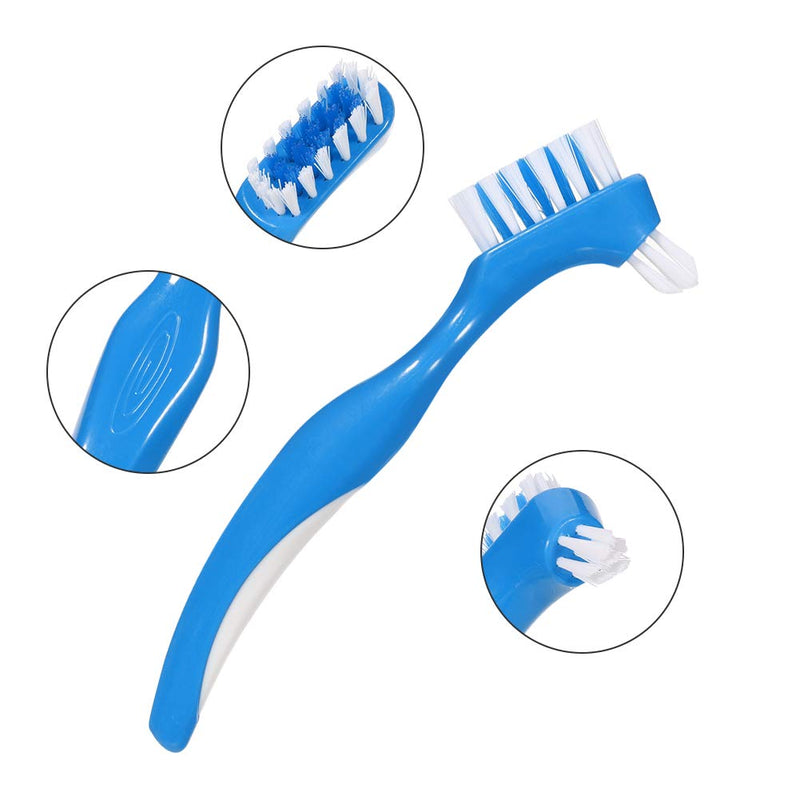 Baring 12 Pack Denture Brush Hard Denture Cleaning Brush False Teeth Brush Toothbrush Multi-Layered Bristles & Portable Denture Double Sided Brush - NewNest Australia