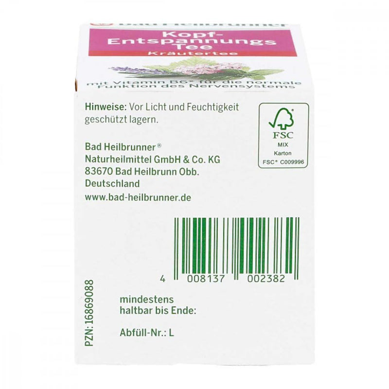 Bad Heilbrunner Head Relaxation Tea Filter Bags 8 pcs - NewNest Australia