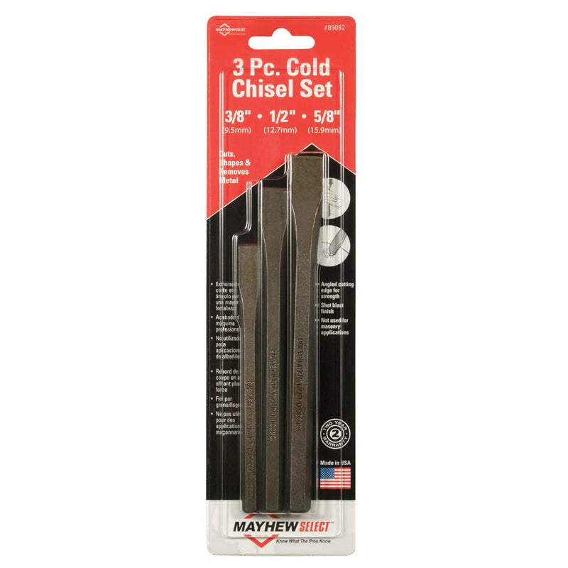 Mayhew Select 89062 Carded Cold Chisel Set, 3-Piece - NewNest Australia