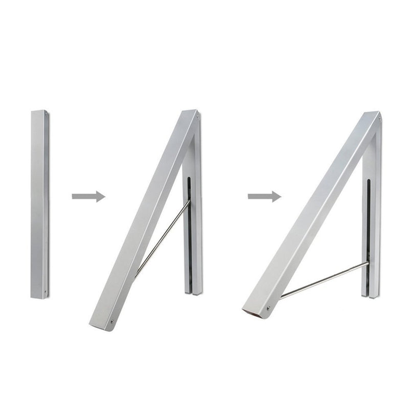 NewNest Australia - Anjuer Wall Mounted Drying Rack Clothes Hanger Folding Wall Coat Racks Aluminum Home Storage Organiser Space Savers Silver 1 Pack 