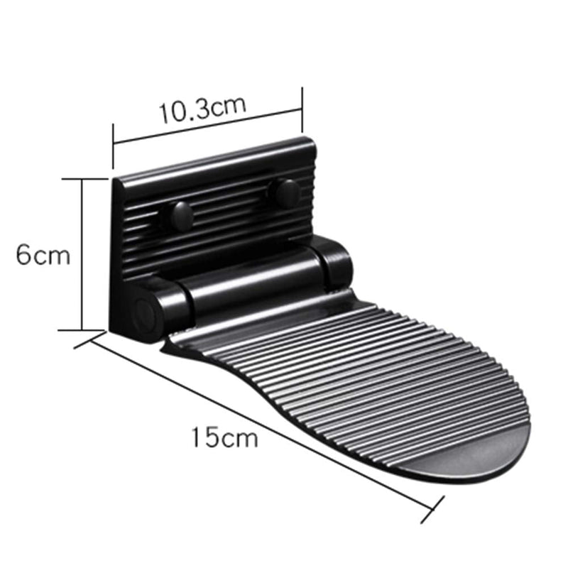 KAIISSA Aluminum Non-Slip Shower Foot Rest, Bathroom Shower Pedal, Shower Shaving Foot Rest, Heavy Duty Foldable Foot Rest Step, Mommy's Helper Safe Grip Foot Rest with Fixing Screws, Black Finish - NewNest Australia