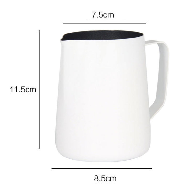 Hillento Espresso Coffee Milk Frothing Pitcher, Stainless Steel Creamer Macchiato Cappuccino Latte Art Making Pitcher Cups, Perfect for Milk, Cream, Water, Juices, Smoothies, 20 oz/600ML, White - NewNest Australia