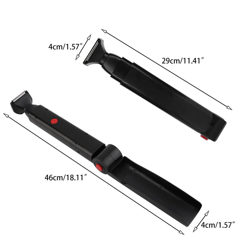 QGUQSSL Back Hair Shaver, Men's Electric Back Shaver Cordless Shaver Body Shaver Foldable with 2 Clips - NewNest Australia