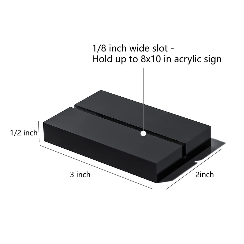 UNIQOOO 3 inch Black Acrylic Stand, Wedding Table Number Sign Holder, Bar Menu Stand, for 1/8" Thick Sign, 10 Count - NewNest Australia
