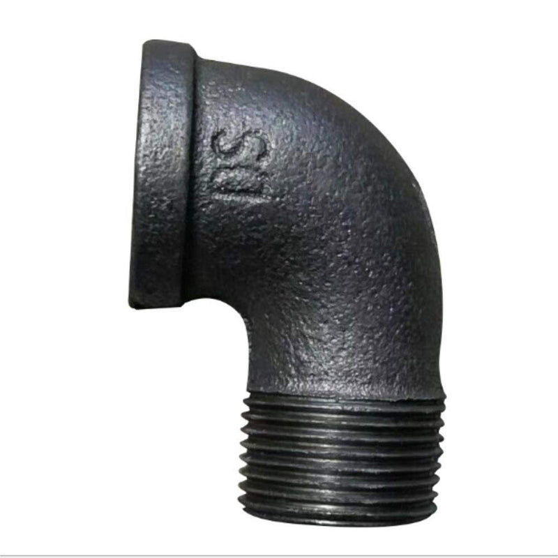 Summer baby Ma steel pipe fittings black crafts shelf accessories Ma steel internal and external wire elbow water connection (each package includes 1) (1/2in) 1/2in - NewNest Australia