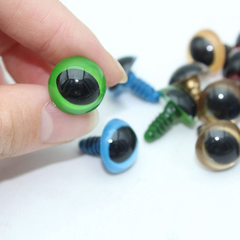ARTCXC 64Pcs 15mm 8Colors Flat Pupils Plastic Safety Eyes Craft Eyes with Washers for Doll, Puppet, Plush Animal DIY Making 8different colors - NewNest Australia