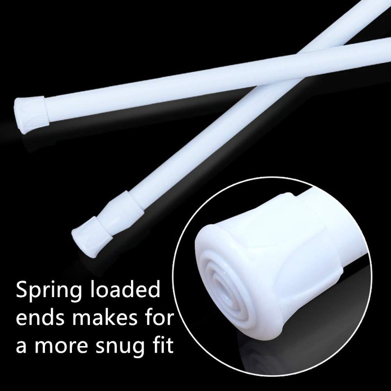 Tension Rods, 4 Pack Adjustable Spring Steel Cupboard Bars Tension Curtain Rod shower Rod Closet Rod Tensions Rod Extendable Width 9.8-15.7 Inches White 9.8-15.7 Inch - NewNest Australia