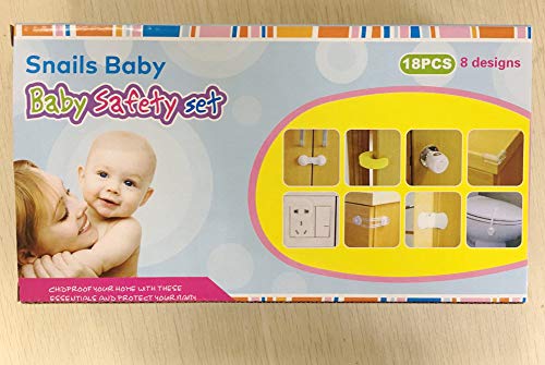 Baby Safety Kit Complete Bundle 18 Pack From Snails Baby: Security Child Proof Cabinets, Drawers, Doors, Outlet plug, Appliances, Toilet seat NO drilling, Invisible High Resistant Locks and Latches - NewNest Australia