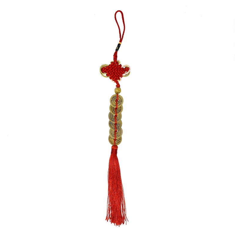 Feng Shui Five Emperor Money Coins for Fortune and Success with Chinese Knot Fortune Coins (6 Coins) 6 coins - NewNest Australia