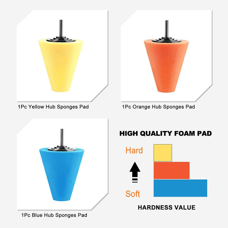 Polishing Cone ZFE 9 PCS Sponge Buffing for Automotive Car Wheel Hub Care, Metal Polish Buffing Polishing Ball for Aluminum and Stainless Steel - NewNest Australia