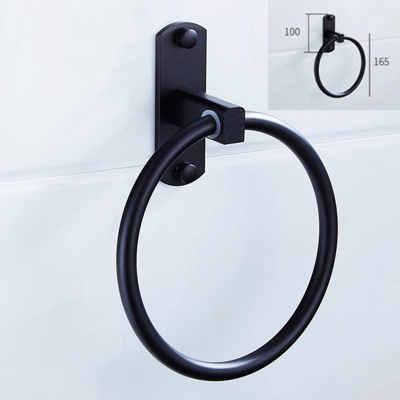 Black Towel Ring Bathroom Towel Ring Space Aluminum Steel Simple Round Towel Racks , Matte Black - NewNest Australia