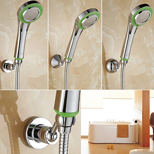 TINTON LIFE Universal Bathroom Adjustable Shower Head Wall Mount Holder Base Removable Bracket Shower Head Adapter For Kids or Adults(Circle Titanium Gold) Circle Titanium gold - NewNest Australia