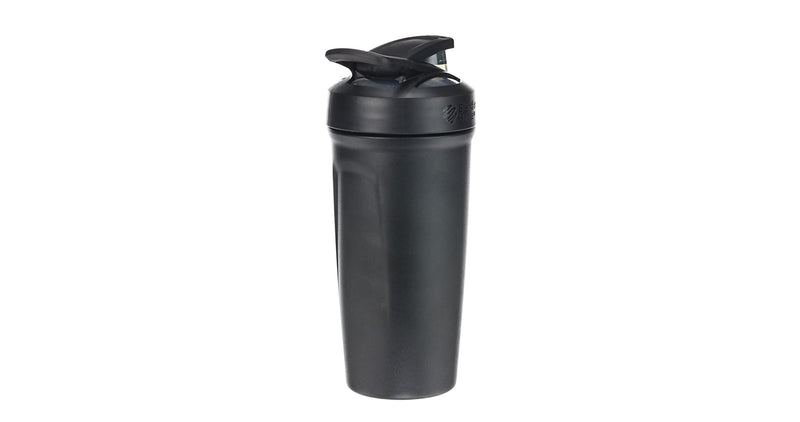 BlenderBottle Strada - stainless steel drinking bottle, thermal bottle with BlenderBall, protein shaker and fitness shaker, BPA free, double-walled, vacuum insulated - black, 710 mL. single - NewNest Australia