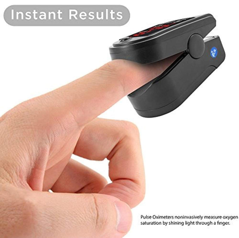 FaceLake ® FL400 Pulse Oximeter with Carrying Case, Batteries, Neck/Wrist Cord - Black - NewNest Australia