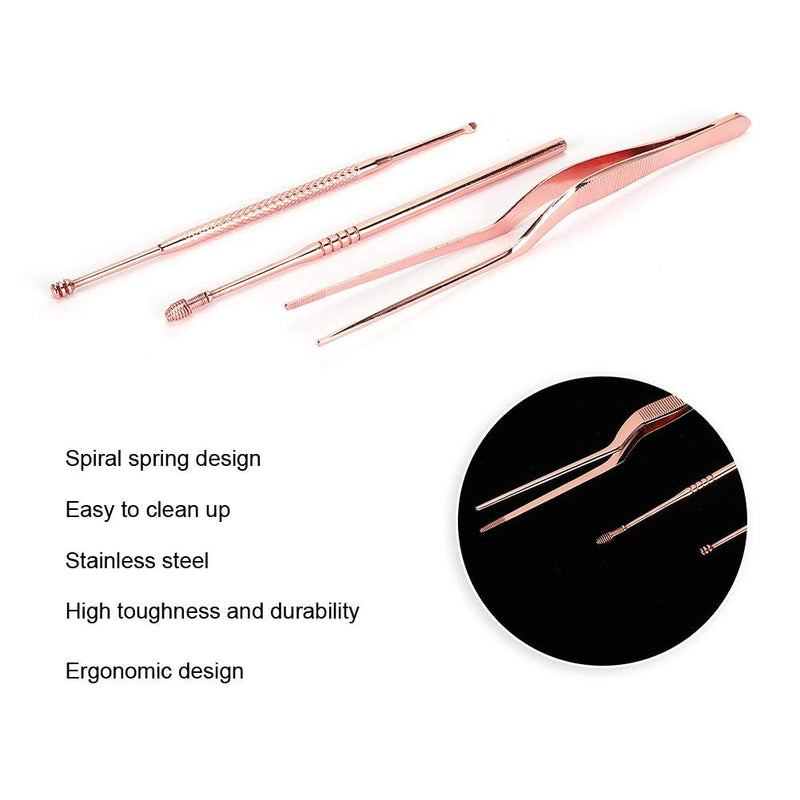 3 Piece Ear Cleaning Tool Set Stainless Steel Ear Spoon Ear Cleaning Set Ear Cleaner Ear Wax Remover Ear Tweezers Ear Curette Rotating Double Head Ear Plugs Tweezers Set - NewNest Australia