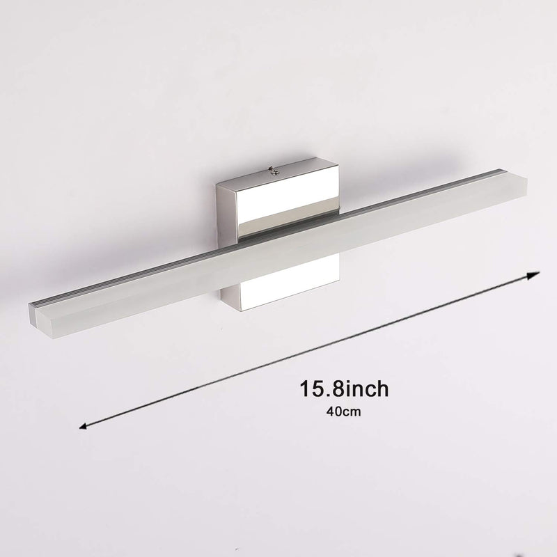 Combuh LED Bathroom Vanity Light 16 Inch 9w Mirror Lighting Fixture Wall Lamp Indoor Modern Cool White 6000K Chrome - NewNest Australia