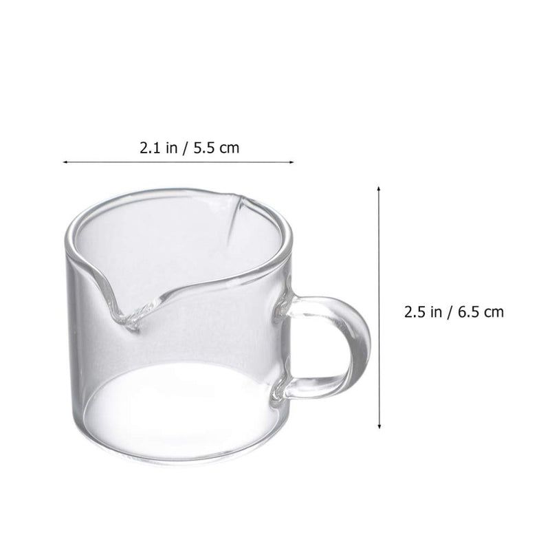 Hemoton 2pcs Glass Milk Frothing Pitcher with Measurement Glass Milk Coffee Cappuccino Latte Art Steaming Pitcher Barista Milk Jug Double Mouth Cup for Coffee Milk Art Supplies 40ml - NewNest Australia