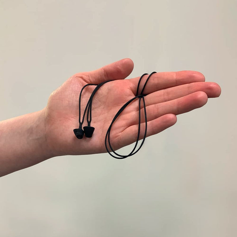 Flare Calmer Secure Mini - Small Ear Plugs Alternative - Reduce Annoying Noises Without Blocking Sound - Soft Reusable Flexible Silicone With Built-In Lanyard - Black - NewNest Australia