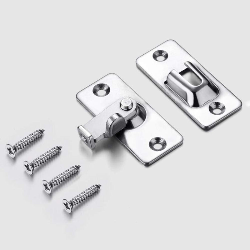 Alamic 90 Degree Door Lock 1-3/4" Right Angle Door Latch Bolt Stainless Steel Sliding Door Lackock Latch Hasp for Door Window Closet Barn Door Lock - 2 Pack - NewNest Australia